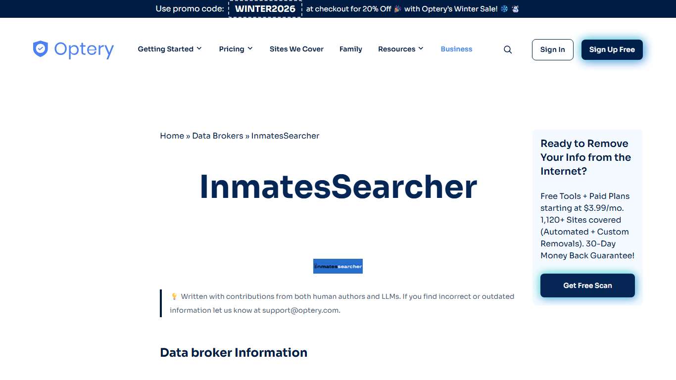 InmatesSearcher - Optery